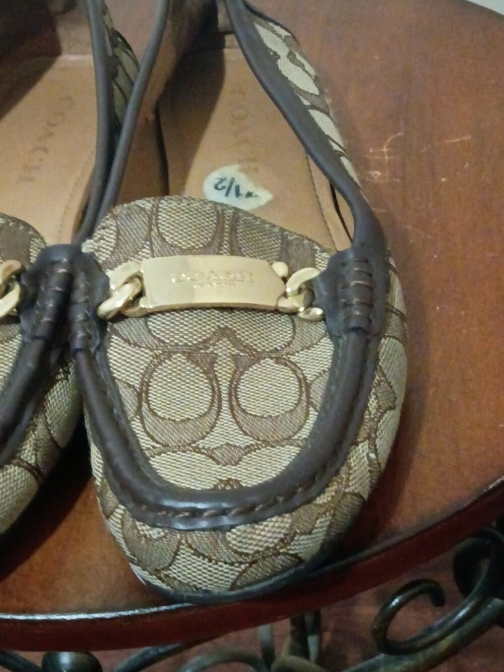 Coach Women's Olive A01918 Brown Monogram Print Slip-On Loafer Flats Size 7.5B - Picture 8 of 12
